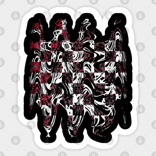 crazy wavy chessboard Sticker by neteor